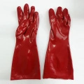 Red pvc working gloves smooth finish 18 inches